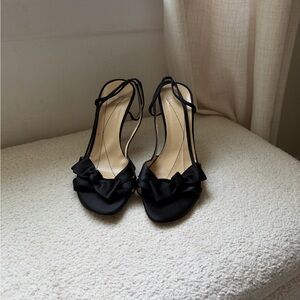 Kate Spade Black Satin Bow Heels